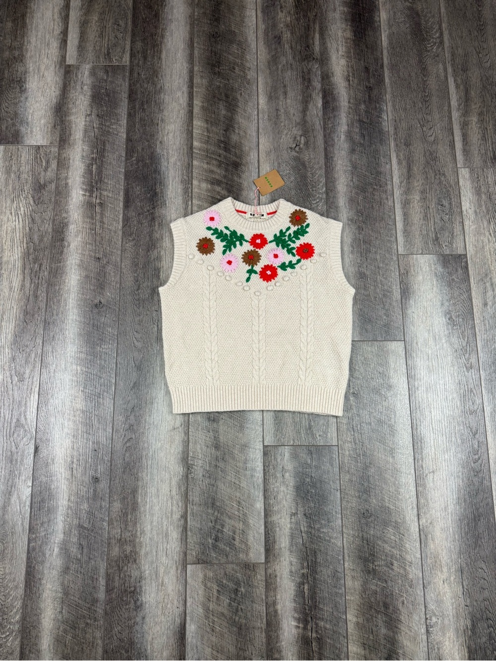 Boden Embroidered Cable-Knit Sweater Top - Picture 2 of 14